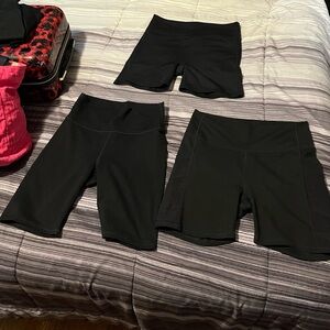 Women’s fabletics High-Waist Black Bike Shorts - Pack of 3